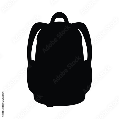 Isolated black backpack silhouette for school travel hiking and everyday carry essential gear needs