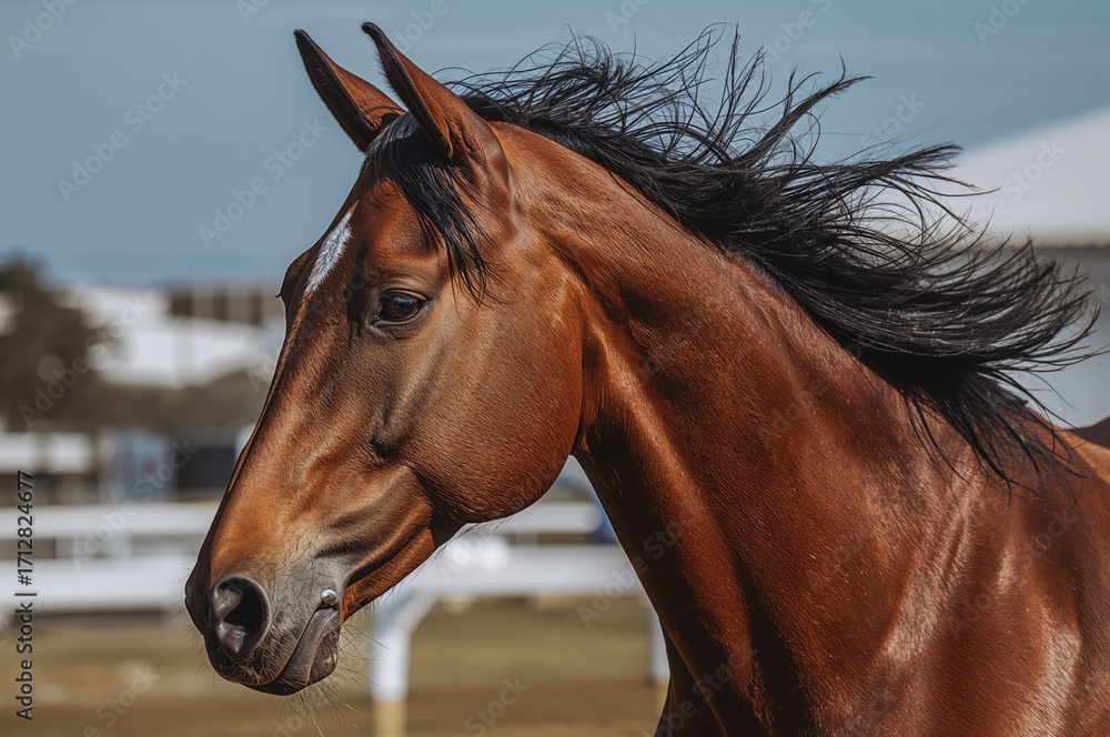 Obraz premium Thoroughbred competing in an Asian country