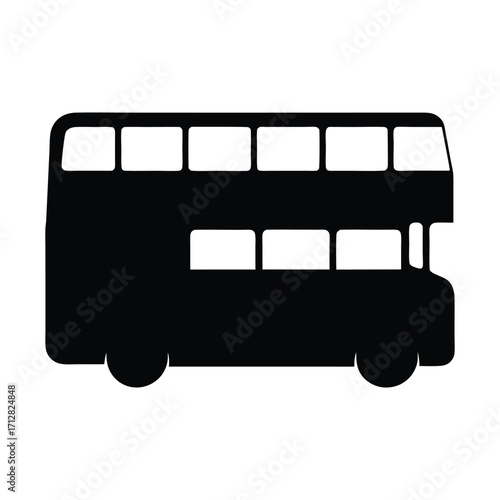 Double decker bus vector image for transportation design and city travel illustrations and graphics