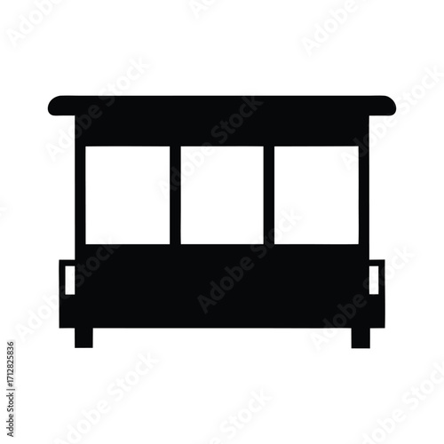 Isolated black train car vector illustration transport railway carriage passenger icon design