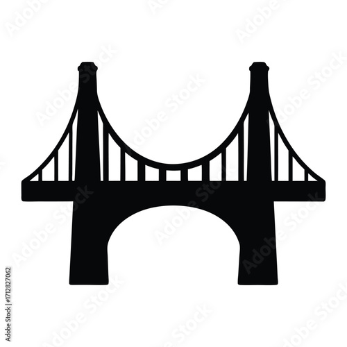 Golden gate bridge silhouette vector illustration famous landmark san francisco california icon design