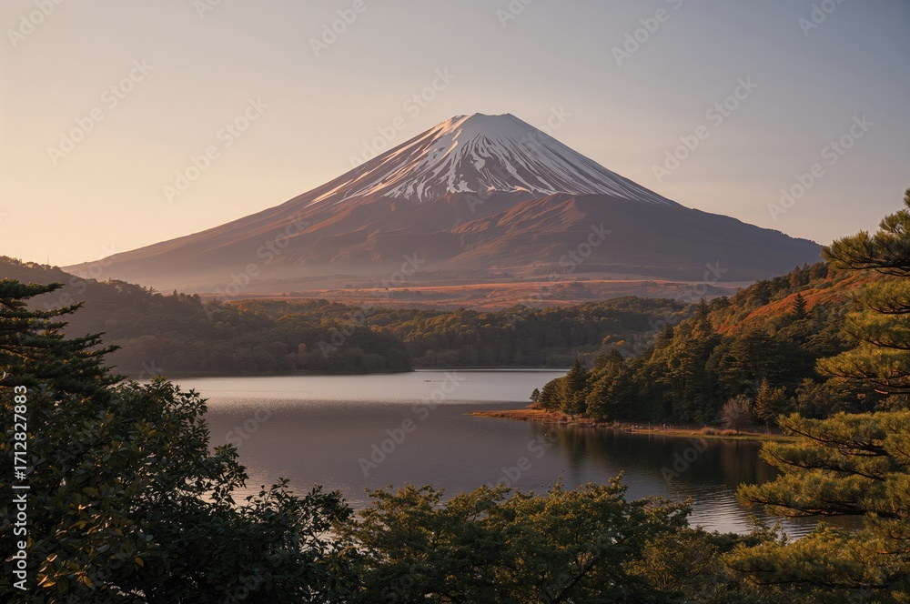 Fototapeta premium Uncommon silhouette of a volcano