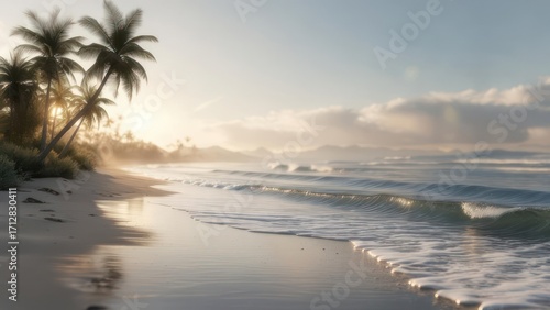 Tropical beach sunrise