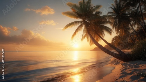 Tropical beach sunset