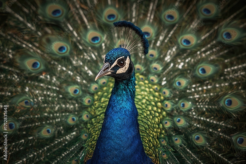 Obraz premium Close-up of a colorful bird with green and blue feathers in a natural setting