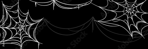 Background halloween with spider web. Halloween design with cobweb. Vector illustration