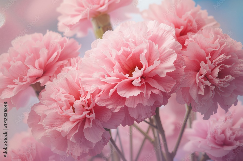 Fototapeta premium Lovely Pink Carnation Blossoms