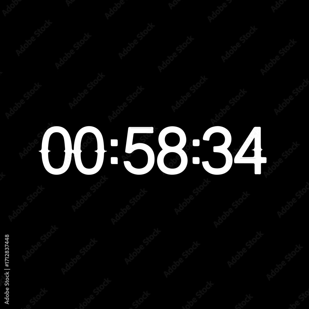 Obraz premium Digital Timer Displaying Time in White Font on Black Background.
