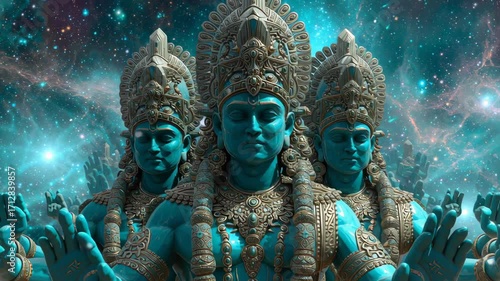 Cosmic Form of Lord Vishnu in Multidimensional Space