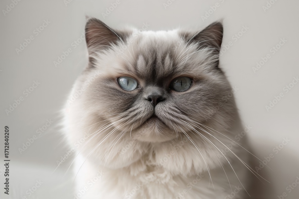 Obraz premium Close-up of a British Shorthair feline captured using a soft focus lens