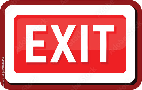 Emergency Exit Sign – Running Man to Door with Arrow, Fire Evacuation Safety Symbol
