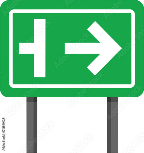 Emergency Exit Sign – Running Man to Door with Arrow, Fire Evacuation Safety Symbol
