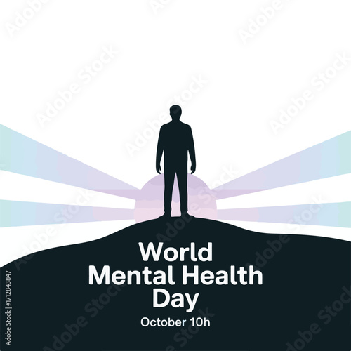 World Mental Health Day Awareness Vector Illustration