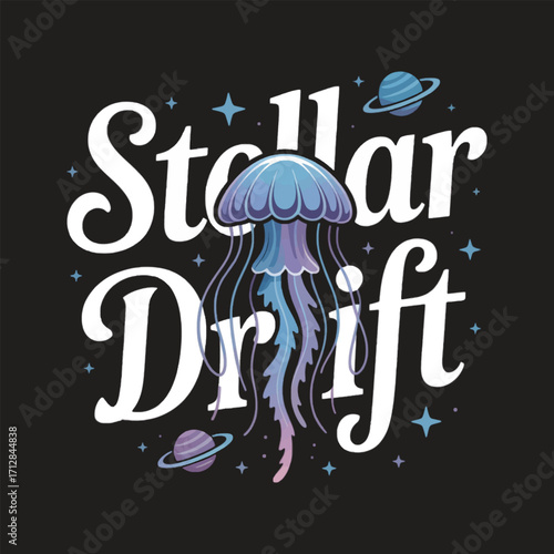 Stellar Drift Space Jellyfish Graphic