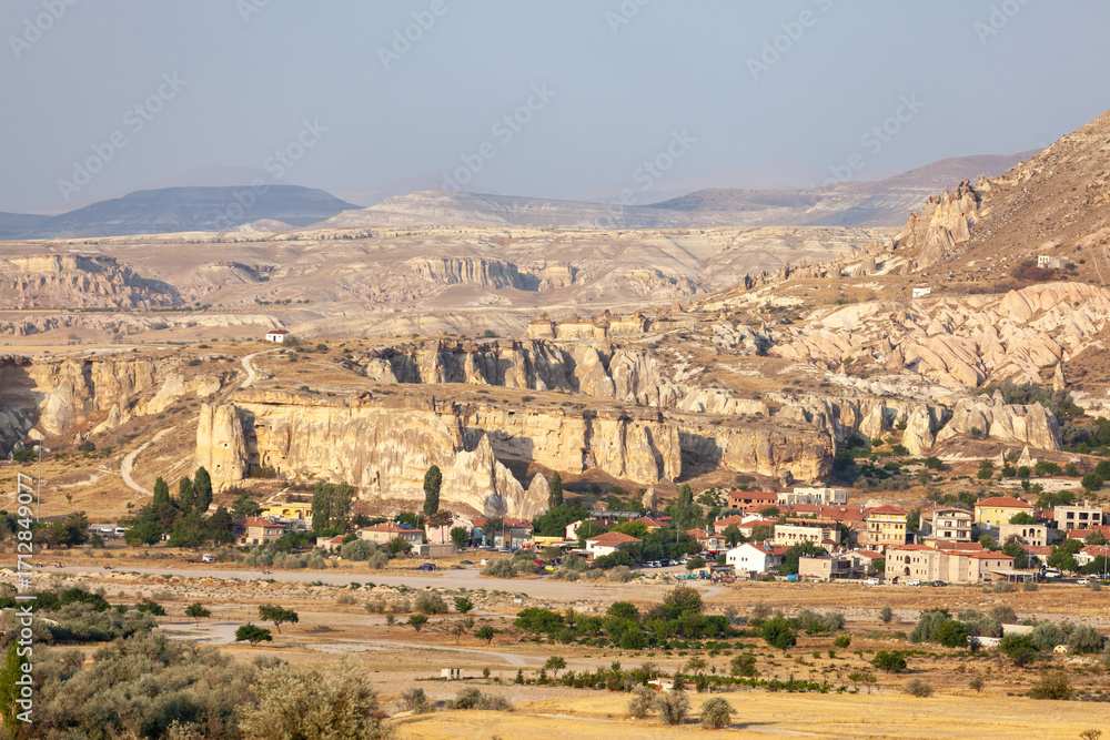 Fototapeta premium Volcanic rock formations landscape in Cappadocia, place of residence of ancient Christians