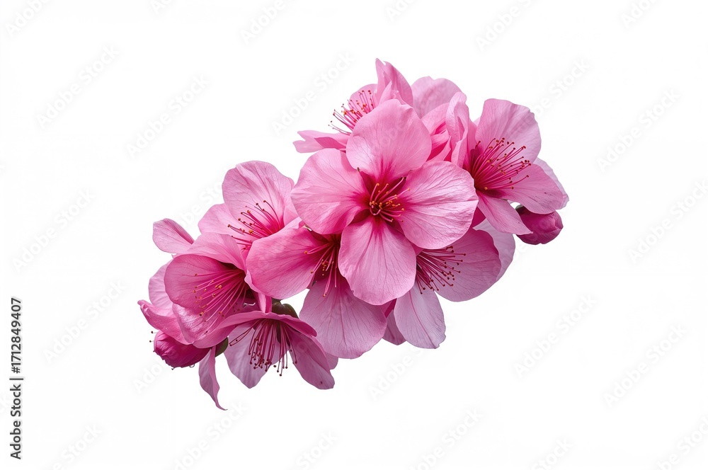 Obraz premium White backdrop with pink cherry blossom petals