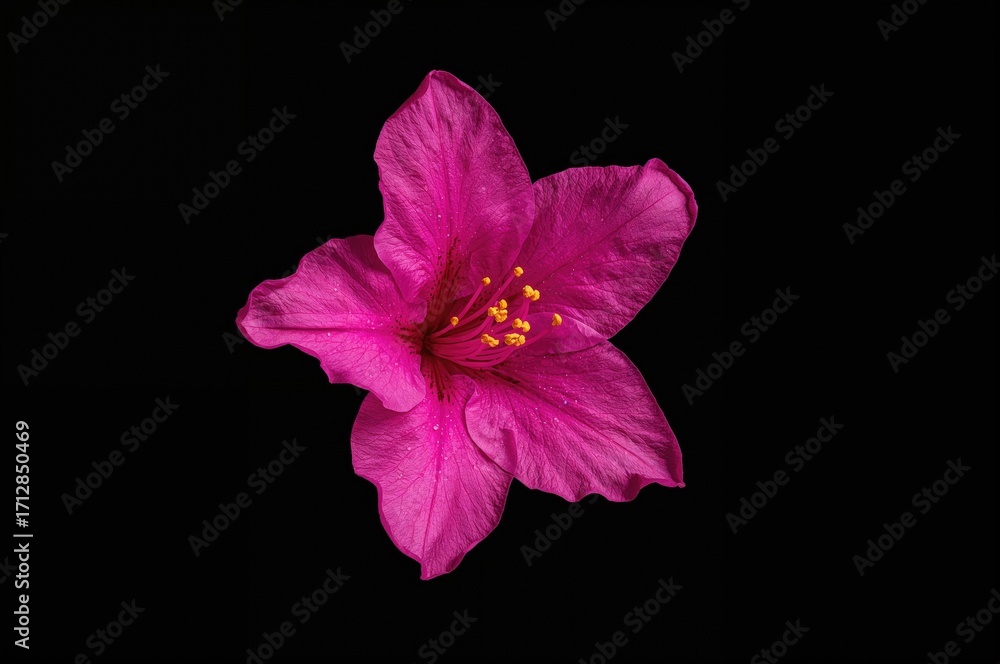 Fototapeta premium Isolated Pink Azalea Flower on Dark Backdrop