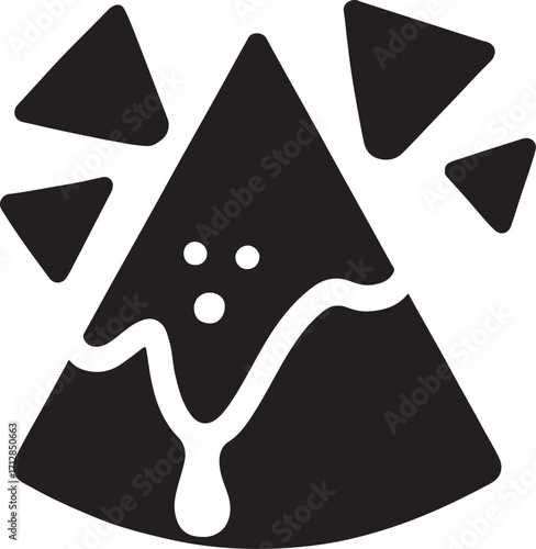 Nachos glyph silhouette, Mexican snack vector EPS, tasty food icon for party and download