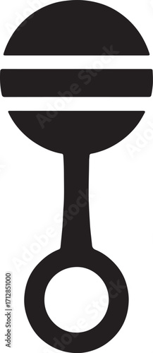 Rattle glyph silhouette, baby toy vector EPS, playful infant icon for download