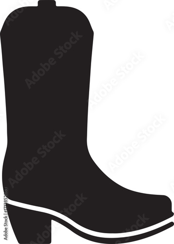 Traditional boots glyph silhouette, fashion footwear vector EPS, classic design for download