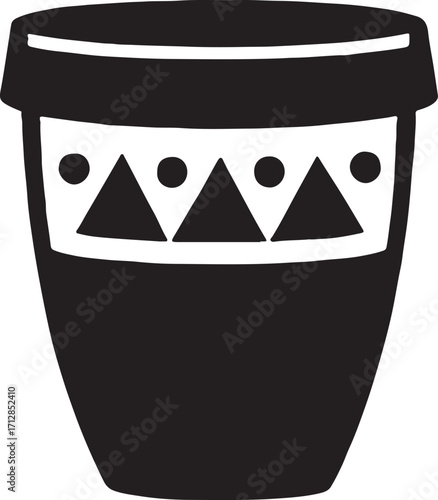 Mexican drum glyph silhouette, traditional musical instrument vector EPS, festive icon for download
