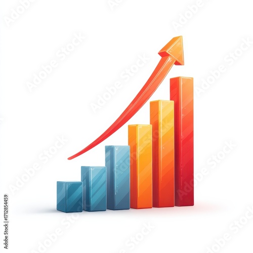 Free Download growth chart with rising arrow 3d style isolated on transparent background
 - GFXLoad