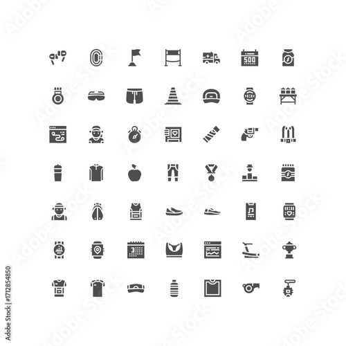 volleyball icon pack illustration on white background
