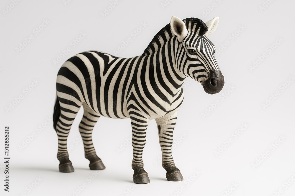 Fototapeta premium Kids' Zebra Toy in Both Analog and Digital Versions