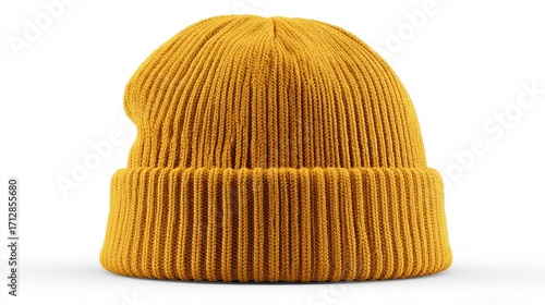 cozy mustard yellow knit beanie hat perfect for autumn and winter soft texture simple design warm