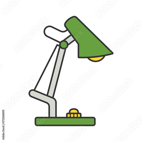 The image shows a picture of a desk lamp icon.