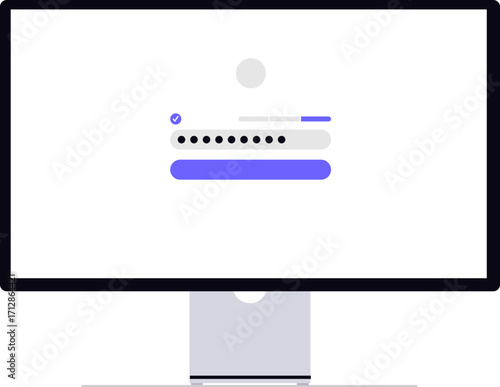 Computer screen displaying a password entry field with obscured characters and a submit button.