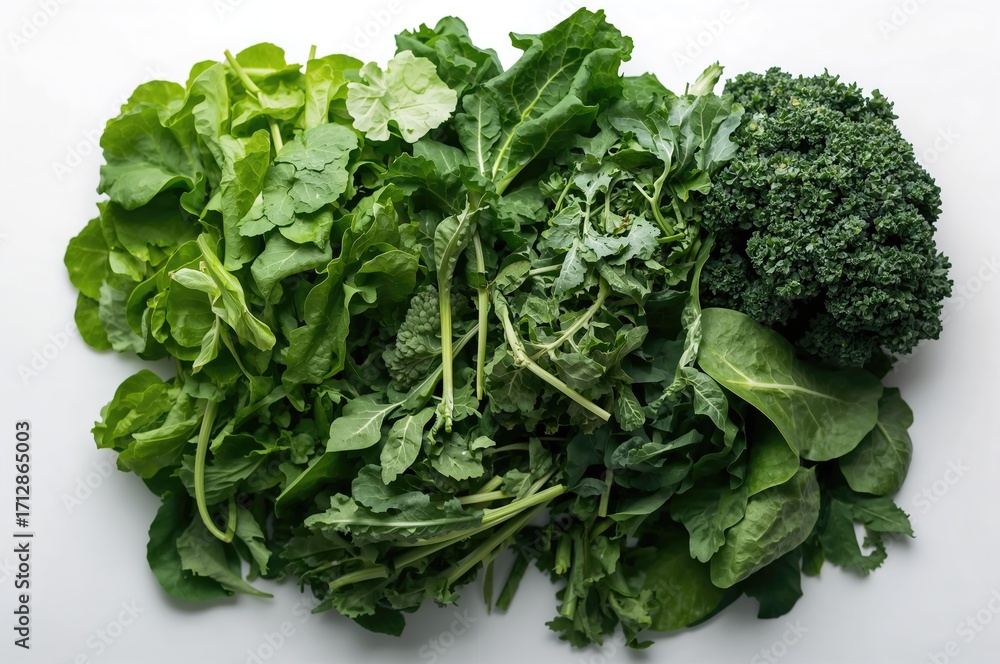 Fototapeta premium A variety of green vegetables and leafy greens