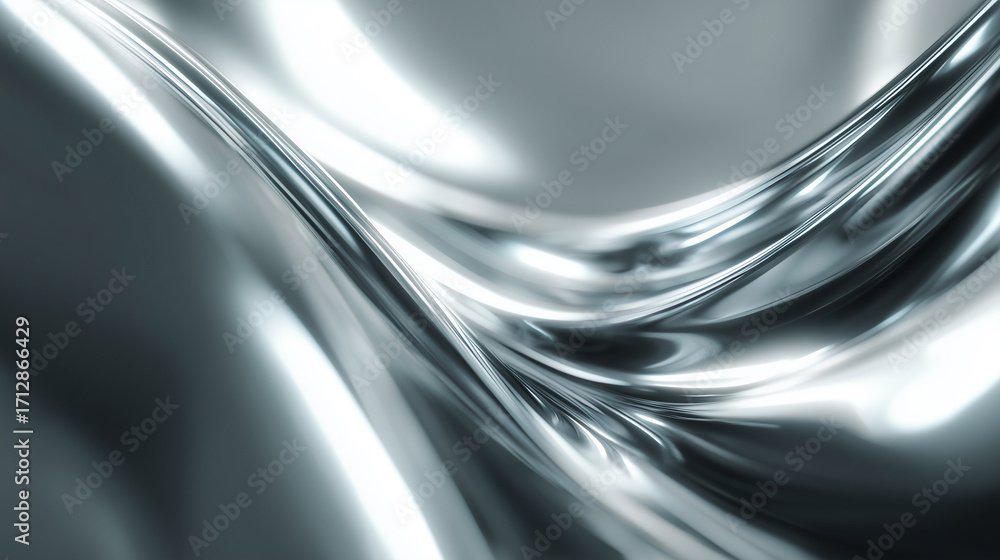 Fototapeta premium Futuristic Background with Shiny Chrome Texture