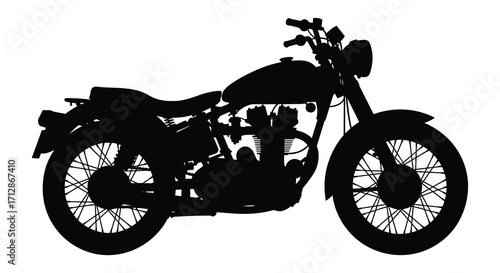 Detailed motorcycle graphic design in black a striking visual silhouette