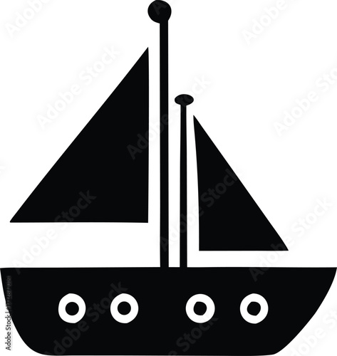 Simple silhouette sailboat graphic design clip art maritime nautical travel adventure sport sea ocean water vessel transportation element