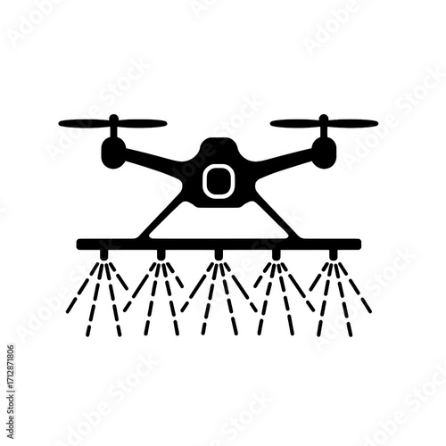 Agricultural Drone Spraying Icon Black and White Vector Illustration

 

 
