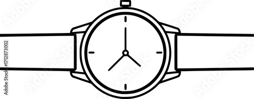 watch silhouette line art vector illustration with a white background