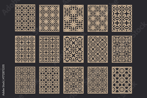 Laser cut decorative panel collection 3x4 featuring ornamental filigree for decorative panel usage