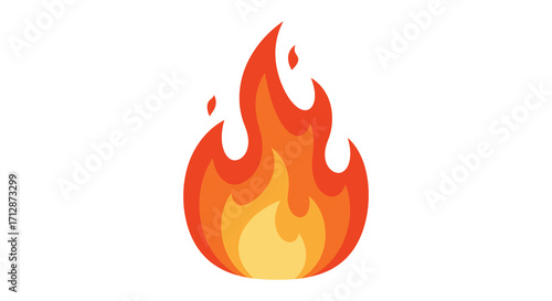 A vibrant cartoon illustration depicting a single flame with bright colors