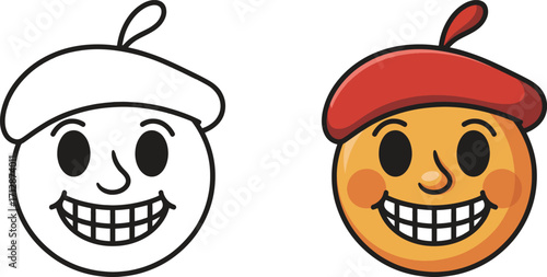Pumpkin Skull Face Icon – Halloween Scary Vector Illustration Isolate on White Background 