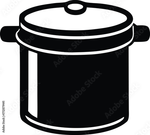 Simple silhouette of a cooking pot with handles ideal for culinary themes and kitchenware design projects