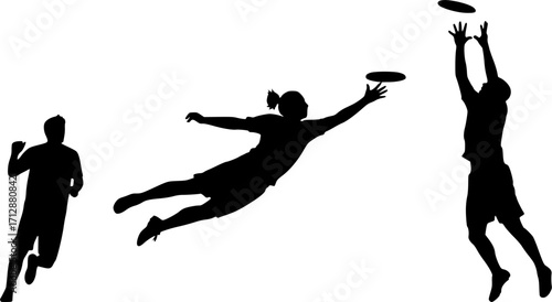 Frisbee Players Silhouette, Ultimate Frisbee Silhouette, Frisbee , Ultimate Frisbee Player