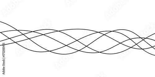Thin line wavy background on white background.  Flowing wave line background on white page. Rippled isolated abstract wavey background icons. EPS 10. 