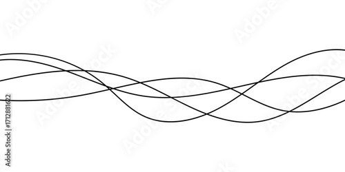Thin line wavy background on white background.  Flowing wave line background on white page. Rippled isolated abstract wavey background icons. EPS 10. 