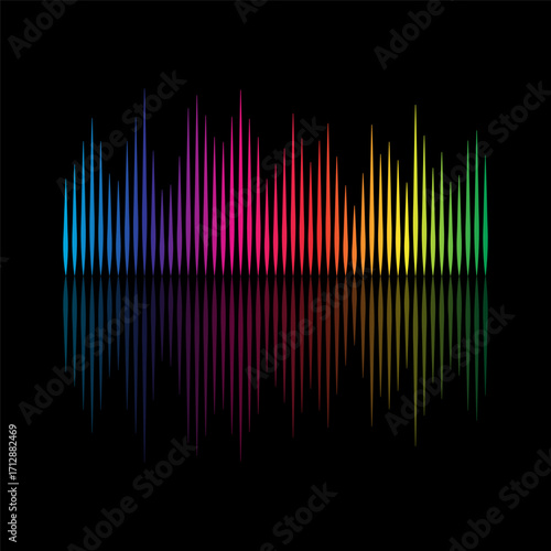 Sound Wave Symbol of Equalizer. Gradient Vector Illustration Design.
