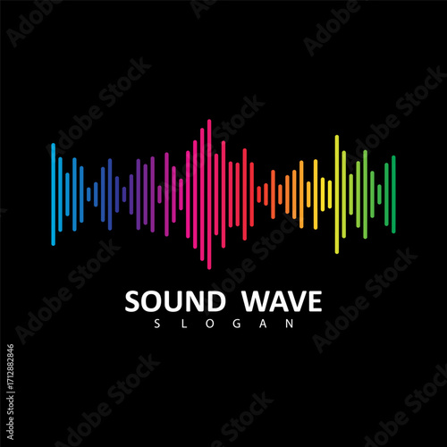 Equalizer, audio, sound wave logo design inspiration
