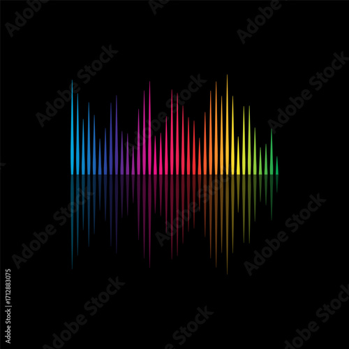 Equalizer, audio, sound wave logo design inspiration
