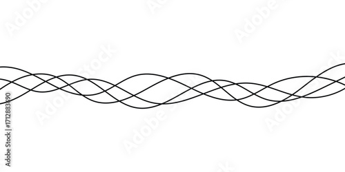 Thin line wavy background on white background.  Flowing wave line background on white page. Abstract thin line wave icon. EPS 10. 