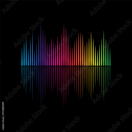 Sound Wave Symbol of Equalizer. Gradient Vector Illustration Design.
