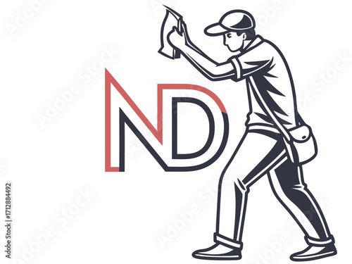 Professional Photographer Logo Design with N & D Initial